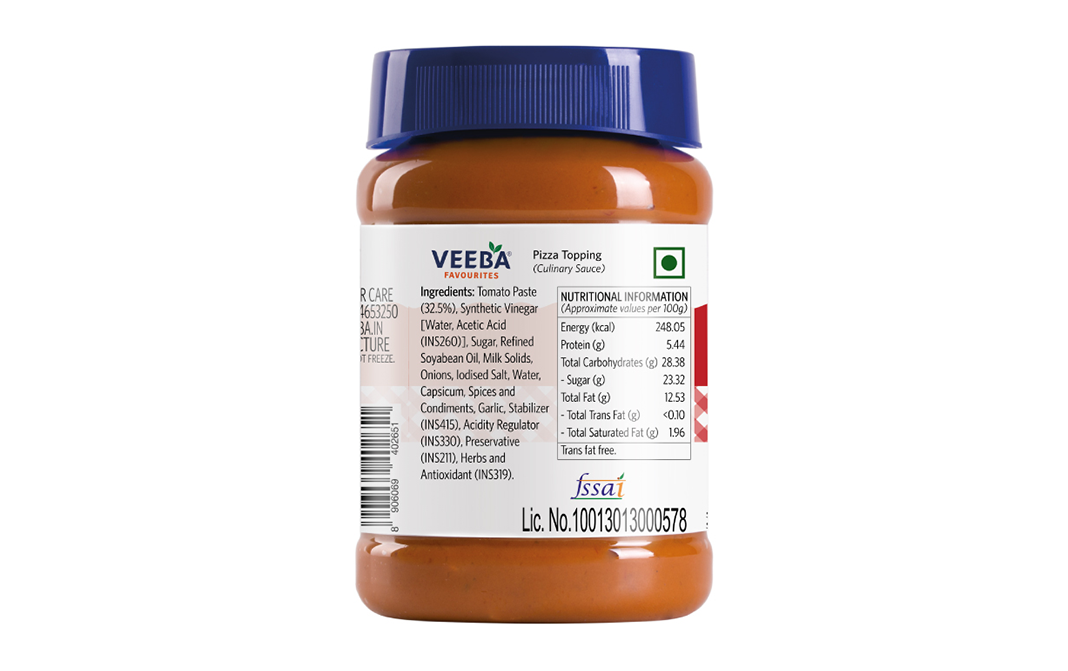 Veeba Pizza Topping    Plastic Jar  280 grams